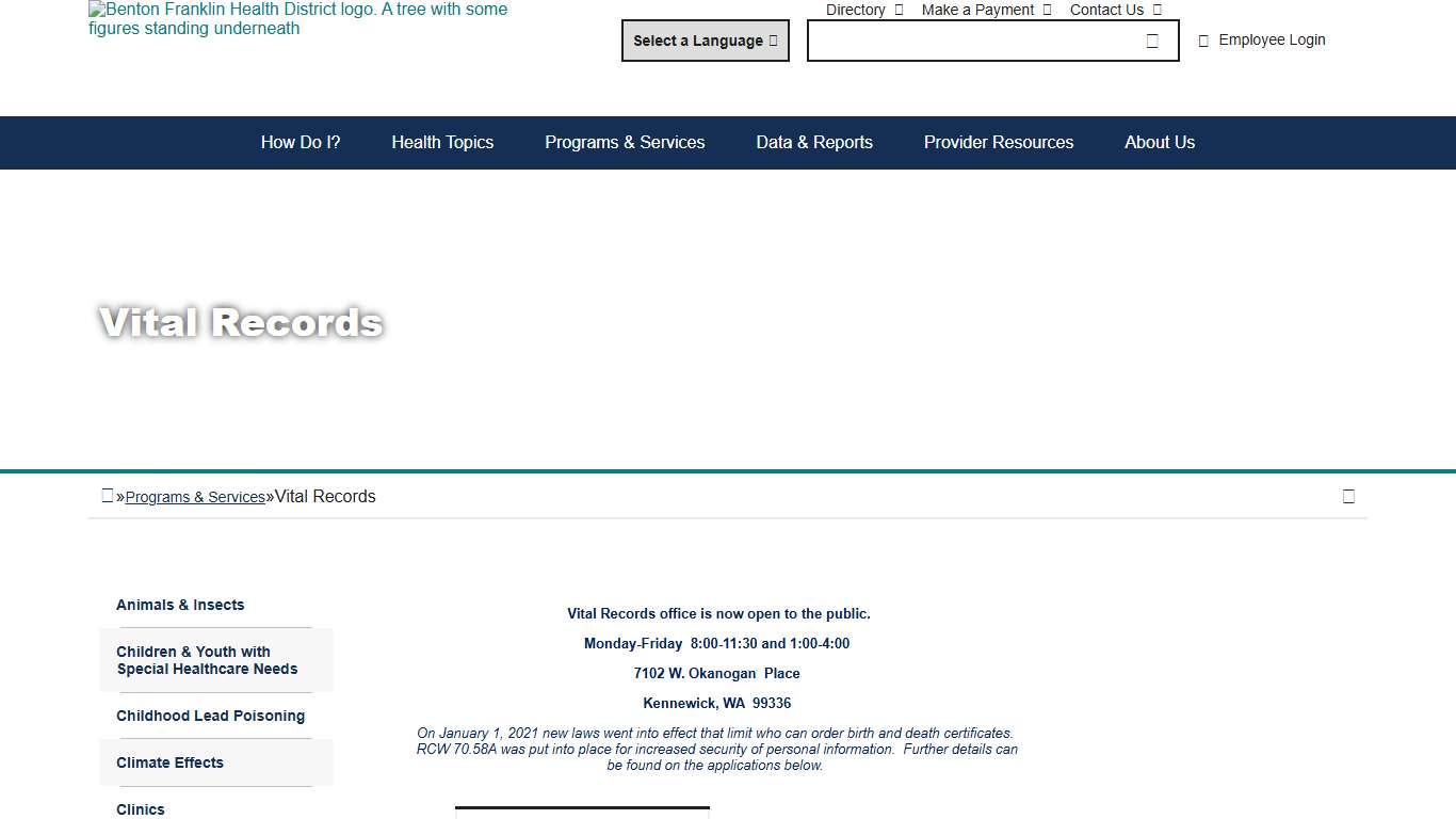 Vital Records - Benton Franklin Health District